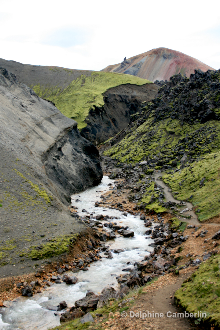 Multicoloured rhyolite hills Landmannalaugar Iceland Highlands