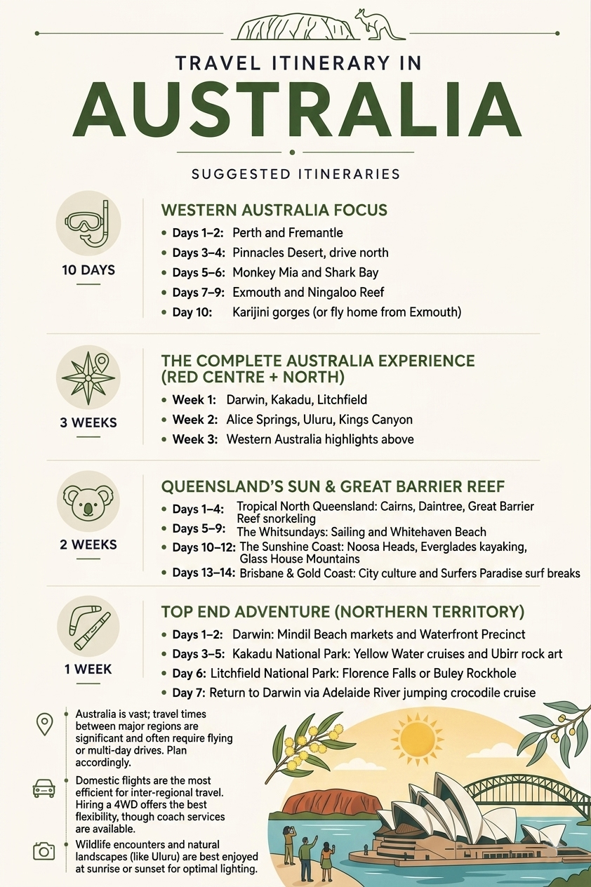 Suggested Itineraries in Australia