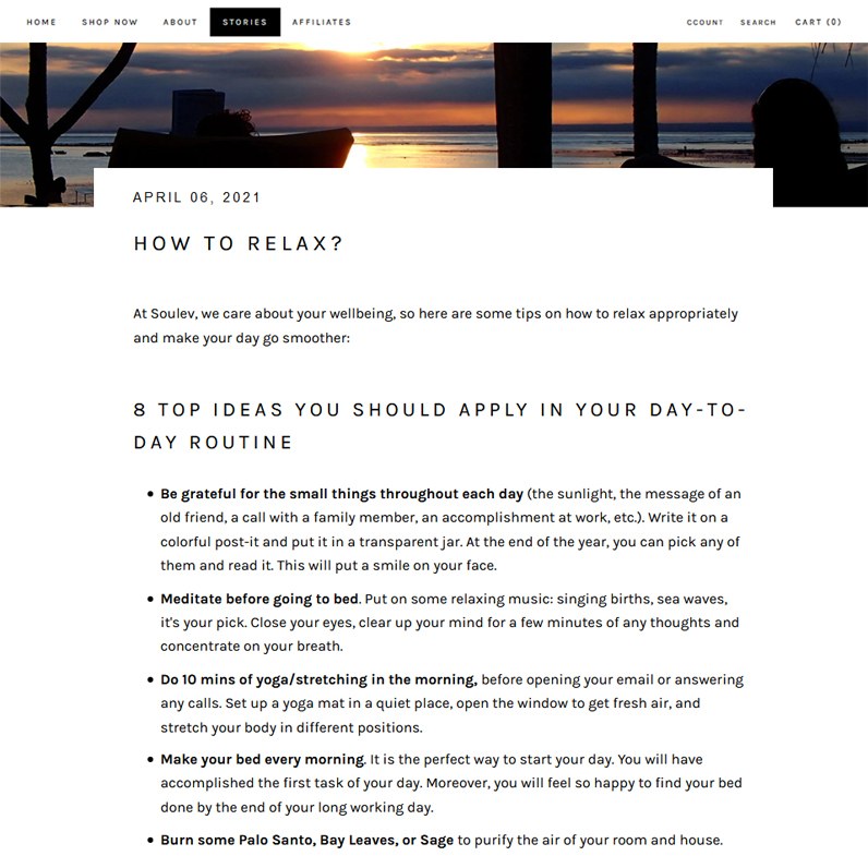 How to Relax article