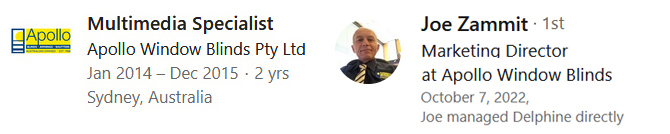 Apollo Blinds Joe References