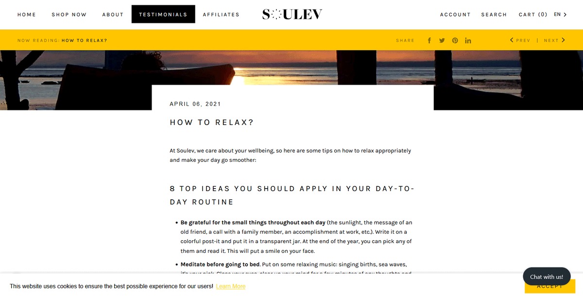 Soulev Wellness - Content pages